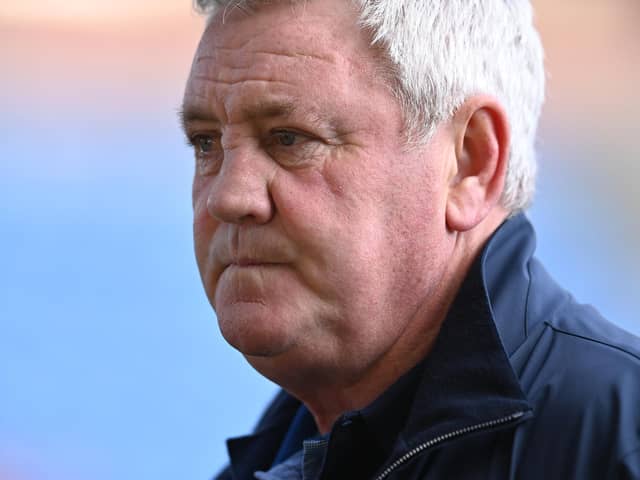 Manager Steve Bruce faces the media after the Premier League match between Burnley and Newcastle United at Turf Moor.