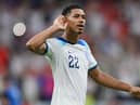 Jude Bellingham of England celebrates after the team's victory during the FIFA World Cup Qatar 2022 Round of 16 match between England and Senegal at Al Bayt Stadium on December 04, 2022 in Al Khor, Qatar. (Photo by Dan Mullan/Getty Images)