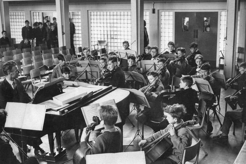 The Thorney Close Secondary Modern School orchestra in 1962. Photo: Bill Hawkins.