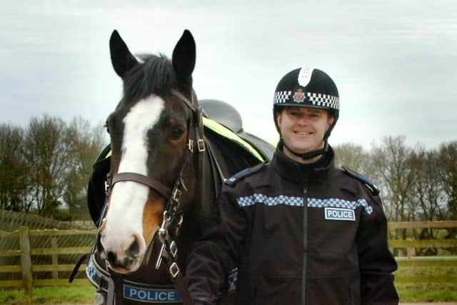 Great team. Pilot and his rider PC Tony Preece.