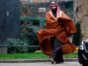 Saudi Arabia's Crown Prince Mohammed bin Salman arrives for talks at 10 Downing Street, in central London on March 7, 2018.
British Prime Minister Theresa May will "raise deep concerns at the humanitarian situation" in war-torn Yemen with Saudi Crown Prince Mohammed bin Salman during his visit to Britain beginning Wednesday, according to her spokesman. / AFP PHOTO / Tolga AKMEN        (Photo credit should read TOLGA AKMEN/AFP via Getty Images)