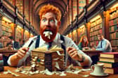 He devours books like there's no tomorrow!   Image created by AI tool Dall-e