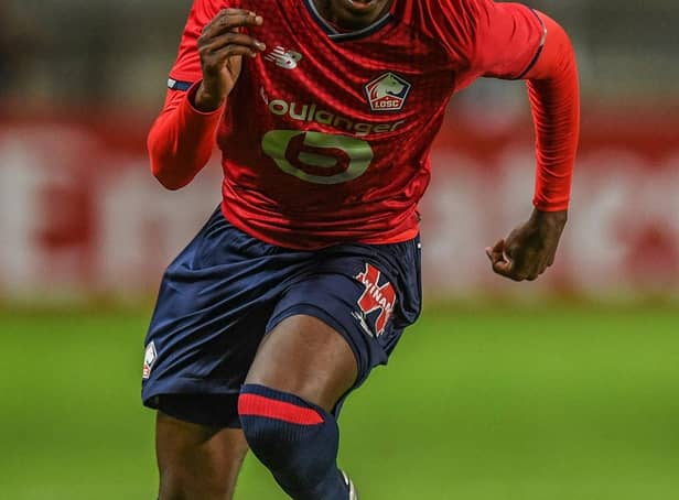 Lille's French forward Isaac Lihadji controls the ball during an international club friendly football match between SL Benfica and Lille OSC at the Algarve stadium in Portimao on July 22, 2021. (Photo by PATRICIA DE MELO MOREIRA / AFP) (Photo by PATRICIA DE MELO MOREIRA/AFP via Getty Images)