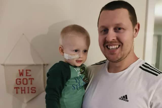 Ivor with his dad, Gary Spottiswood