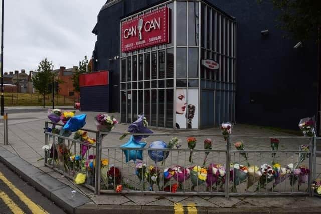 Floral tributes left for Steven Thompson after his death.