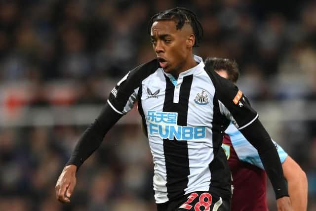 Newcastle player Joe Willock in action during the Premier League match between Newcastle United and Burnley at St. James Park on December 04, 2021 in Newcastle upon Tyne, England. (Photo by Stu Forster/Getty Images)
