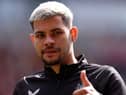 Newcastle United midfielder Bruno Guimaraes warms up last weekend.