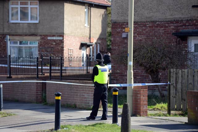 A police cordon was in place at Gorse Avenue and Prince Edward Road, South Shields, on March 15.