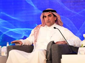 Yasir al-Rumayyan, chairman of Saudi Aramco, speaks during a press conference in the eastern Saudi Arabian region of Dhahran on November 3, 2019. - Saudi Aramco confirmed it planned to list on the Riyadh stock exchange, describing it as a "significant milestone" in the history of the energy giant. (Photo by - / AFP) (Photo by -/AFP via Getty Images)