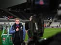 Newcastle United head coach Eddie Howe with the Carabao Cup at St James's Park.