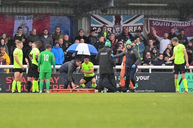 South Shields' Will Jenkins receiving treatment