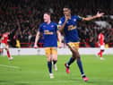 Newcastle United's Alexander Isak celebrates his winner.