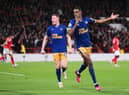 Newcastle United's Alexander Isak celebrates his winner.