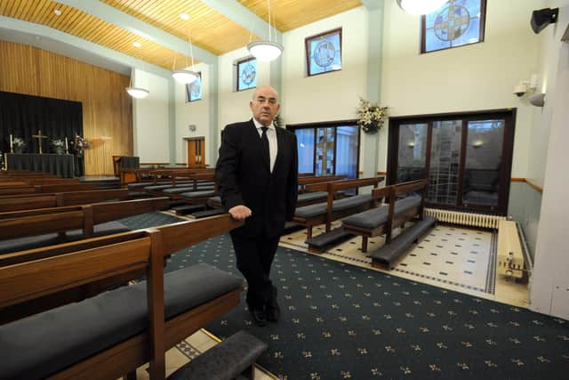 South Tyneside Council Cllr Ernest Gibson at South Shields Crematorium, John Reid Road, South Shields.