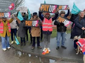 Teachers on a South Tyneside picket line demand the Government "pay up" for schools, teachers and children.
