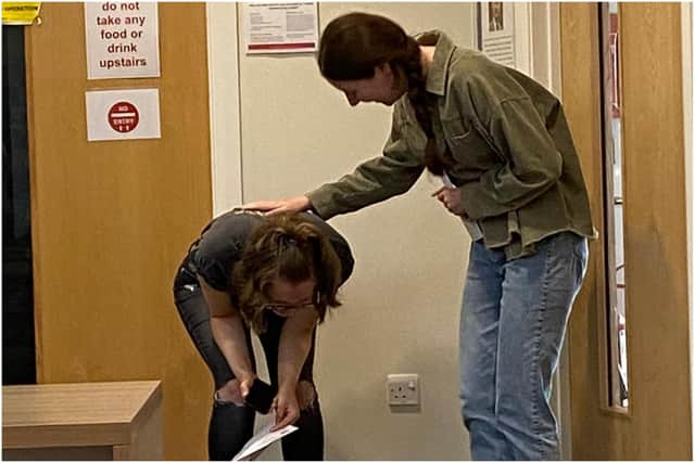 Whitburn Church of England Academy students opening their A Level results.