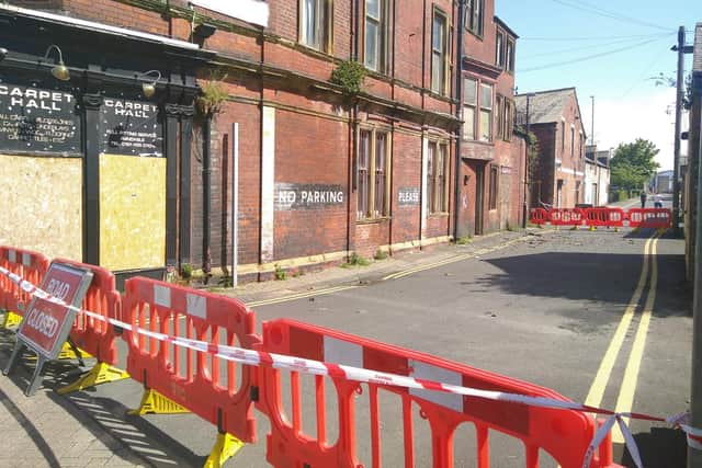 A police cordon in place on Sunday morning.