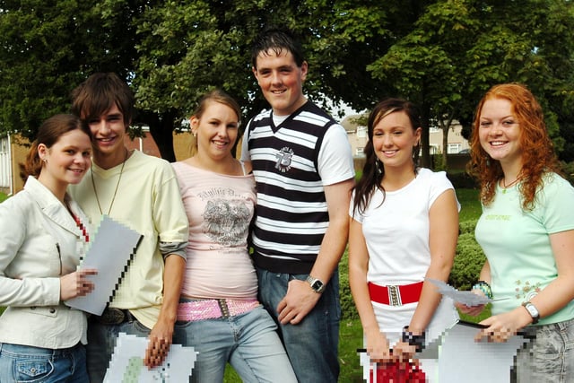 These Manor students were celebrating their GCSE results in this year.