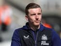 Matt Targett of Newcastle United arrives at the stadium prior to the Premier League match between Newcastle United and Liverpool at St. James Park on April 30, 2022 in Newcastle upon Tyne, England. (Photo by Ian MacNicol/Getty Images)