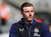 Matt Targett of Newcastle United arrives at the stadium prior to the Premier League match between Newcastle United and Liverpool at St. James Park on April 30, 2022 in Newcastle upon Tyne, England. (Photo by Ian MacNicol/Getty Images)