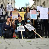 People take part in a protest outside Downing Street in London over the government's handling of exam results after A-level and GCSE exams were cancelled due to the coronavirus outbreak. Picture: PA.