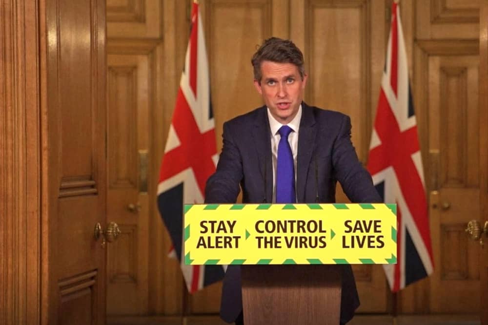 Secretary of State for Education Gavin Williamson during a media briefing in Downing Street, London, on coronavirus (COVID-19). Photo: PA Video/PA Wire
