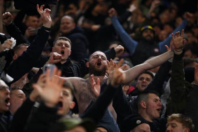Newcastle United fans celebrate Joelinton's Carabao Cup goal against Southampton at the St Mary's Stadium last month.