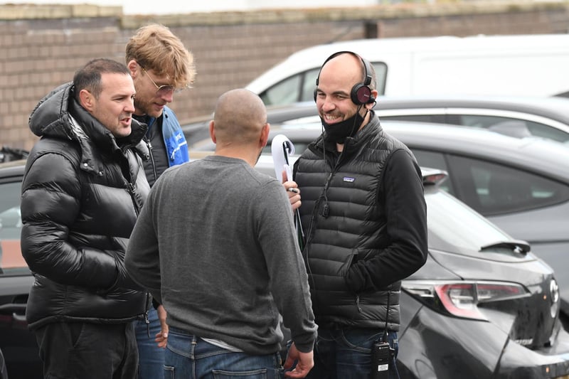 The presenters during a break in filming. Picture: Michael Fawcus Photography