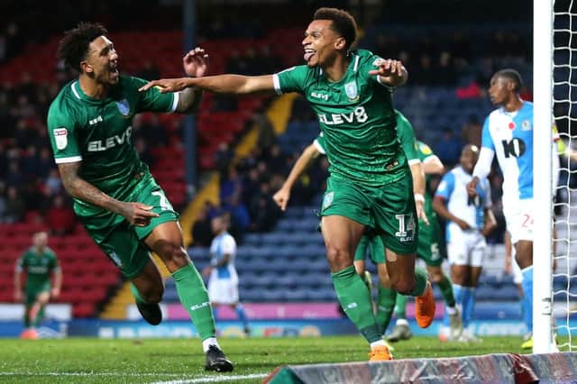 BLACKBURN, ENGLAND - NOVEMBER 02: Jacob Murphy of Sheffield Wednesday celebrates scoring his sides first goal during the Sky Bet Championship match between Blackburn Rovers and Sheffield Wednesday at Ewood Park on November 02, 2019 in Blackburn, England. (Photo by Lewis Storey/Getty Images)