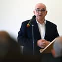 Cllr Ernest Gibson speaking at the climate summit.