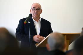 Cllr Ernest Gibson speaking at the climate summit.