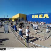 Thousands of people queue stretching around the entire outside perimeter of the car park of the Ikea store at the Gateshead Metro entire for the first day of opening since lockdown (photo: Raoul Dixon/NNP)