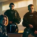 The police officers at the centre of BBC drama Blue Lights. From left, Stevie Neil (Martin McCann), Grace Ellis (Sian Brooke), Annie Conlon (Katherine Devlin), and Tommy Foster (Nathan Braniff) (Picture: Two Cities Television/Todd Antony/BBC)