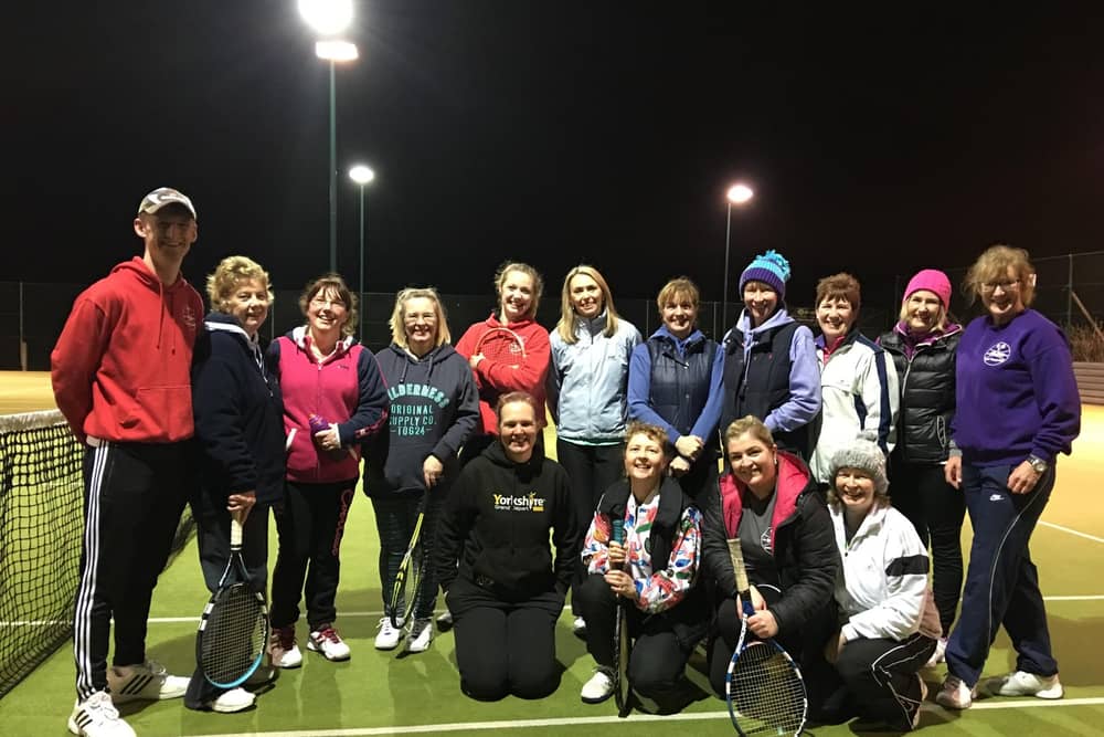Boldon Lawn Tennis Club Head Coach Steve Gilbert taking a ladies practise session