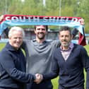 Julio Arca appointed the new manager of South Shields FC with club's chairman Geoff Thompson and assistant manager Tommy Miller.