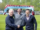 Julio Arca appointed the new manager of South Shields FC with club's chairman Geoff Thompson and assistant manager Tommy Miller.