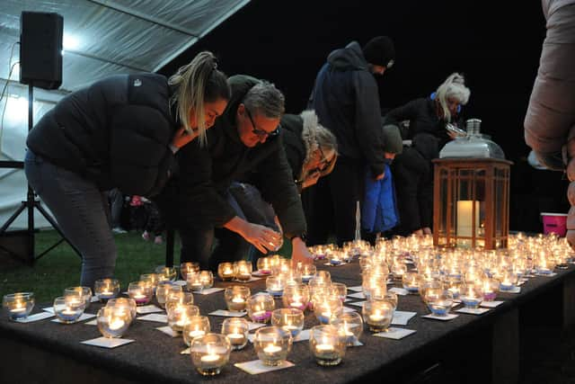 Wave of Light at Souter Lighthouse, Whitburn, organised by 4louis, marking Baby Loss Awareness Week.