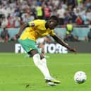 Garang Kuol in action for Australia against Argentina at the FIFA World Cup in Qatar (Photo by Francois Nel/Getty Images)