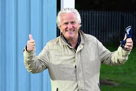 Geoff Thompson celebrates after South Shields' FA Cup win (Pic via Kev Wilson).