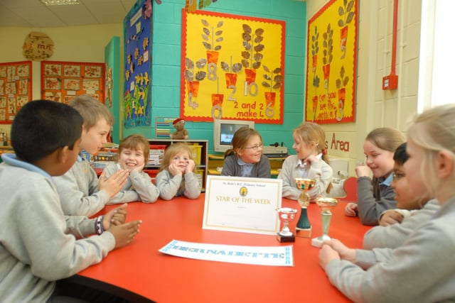 Trophies, certificates and lots of smiling faces at the school's Star of the Week session in 2008.