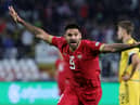 Aleksandar Mitrovic was in great form for Serbia on international duty, but was pictured wearing heavy strapping on his ankle (Photo by Srdjan Stevanovic/Getty Images)