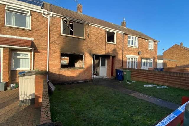 The aftermath of a fire in Seton Avenue, South Shields, on Saturday.