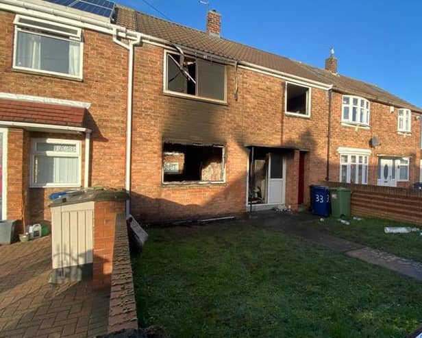 The aftermath of a fire in Seton Avenue, South Shields, on Saturday.