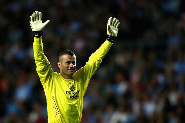 Shay Given celebrates a goal in 2008.