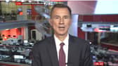 Jeremy Hunt speaking to the BBC.