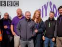 Liam Richards (third from left) and Michael Cummins (second from right) with the DIY SOS team