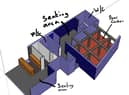An early 3D model of proposed new layout at Blue’s Micro Pub in Whitburn