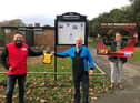 Sergio Petrucci (left), Harry McLean (centre) and local resident, Cheryl Holstrom (right)