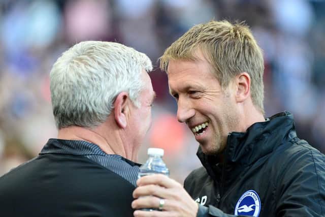 Steve Bruce and Graham Potter last season.