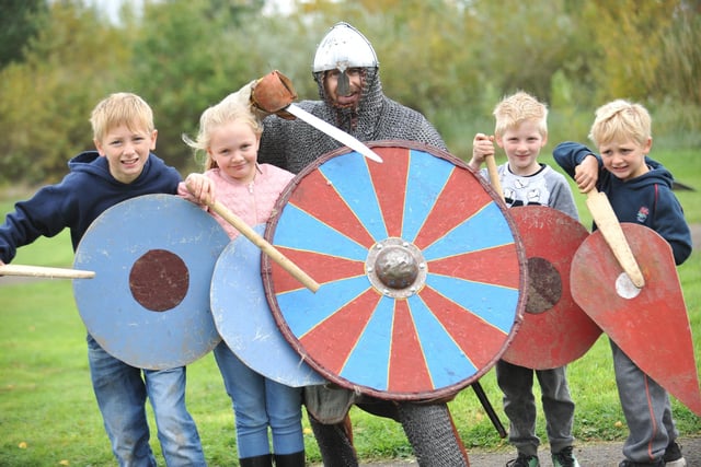 Jacob Wheatley, Keane, Ruby and Calum Burnett joined Anglo Saxon soldier Patrick Townsend for a great day at Jarrow Hall 5 years ago.